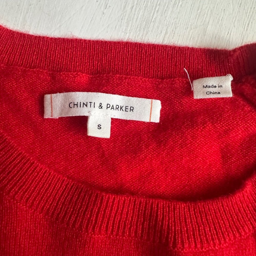 Chinti & Parker Alright Red Wool Cashmere Sweater - Picture 4 of 5